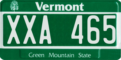 VT license plate XXA465