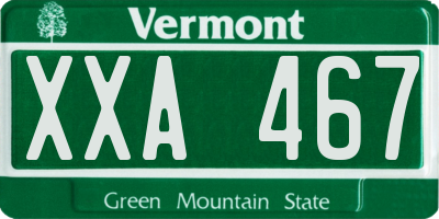 VT license plate XXA467