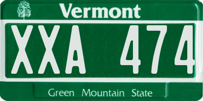 VT license plate XXA474