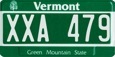 VT license plate XXA479
