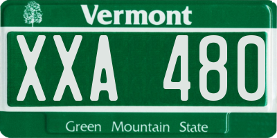 VT license plate XXA480