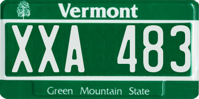 VT license plate XXA483