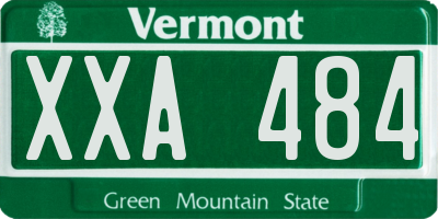 VT license plate XXA484