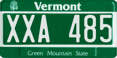 VT license plate XXA485