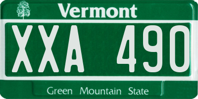 VT license plate XXA490