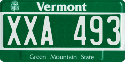 VT license plate XXA493