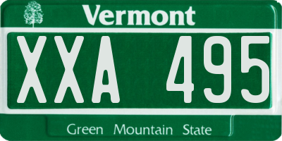 VT license plate XXA495