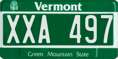 VT license plate XXA497