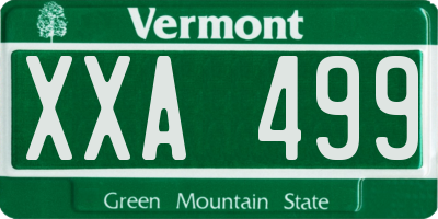 VT license plate XXA499