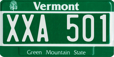VT license plate XXA501