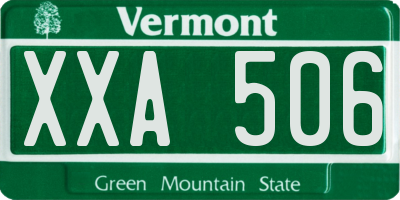 VT license plate XXA506