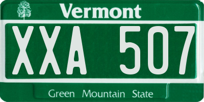 VT license plate XXA507