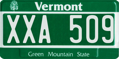 VT license plate XXA509