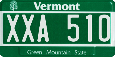 VT license plate XXA510