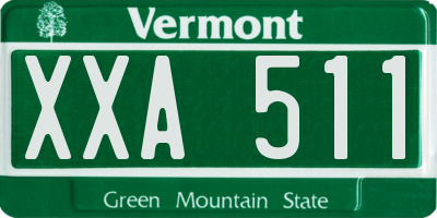 VT license plate XXA511