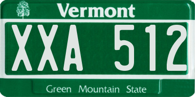 VT license plate XXA512