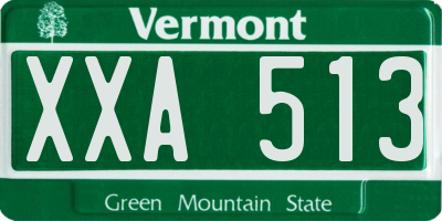 VT license plate XXA513