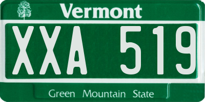 VT license plate XXA519