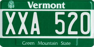 VT license plate XXA520