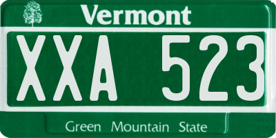 VT license plate XXA523