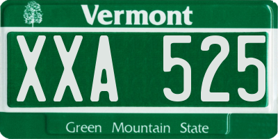 VT license plate XXA525