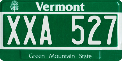 VT license plate XXA527