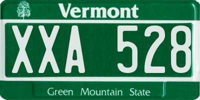 VT license plate XXA528