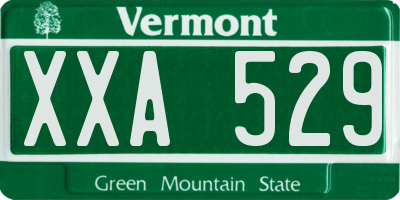 VT license plate XXA529