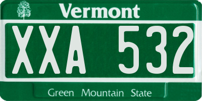 VT license plate XXA532