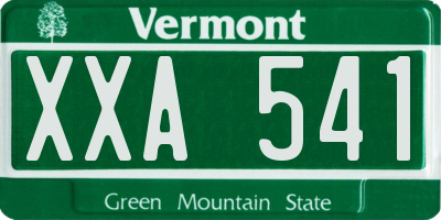 VT license plate XXA541