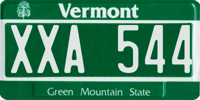 VT license plate XXA544