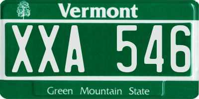 VT license plate XXA546