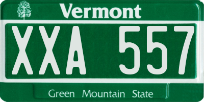 VT license plate XXA557