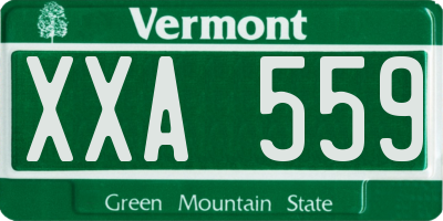 VT license plate XXA559