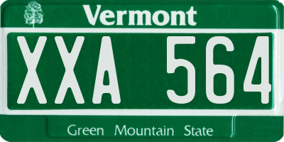 VT license plate XXA564