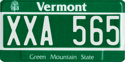 VT license plate XXA565