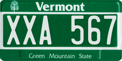 VT license plate XXA567