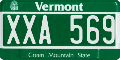 VT license plate XXA569