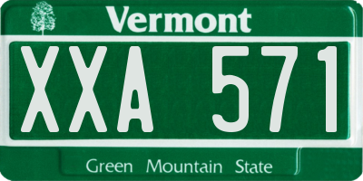 VT license plate XXA571