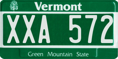 VT license plate XXA572