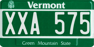 VT license plate XXA575