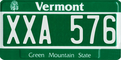 VT license plate XXA576