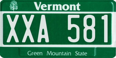 VT license plate XXA581