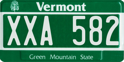 VT license plate XXA582