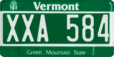 VT license plate XXA584