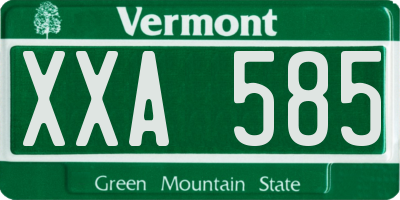 VT license plate XXA585
