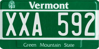 VT license plate XXA592