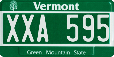 VT license plate XXA595