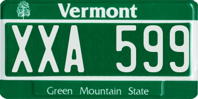 VT license plate XXA599