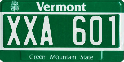 VT license plate XXA601